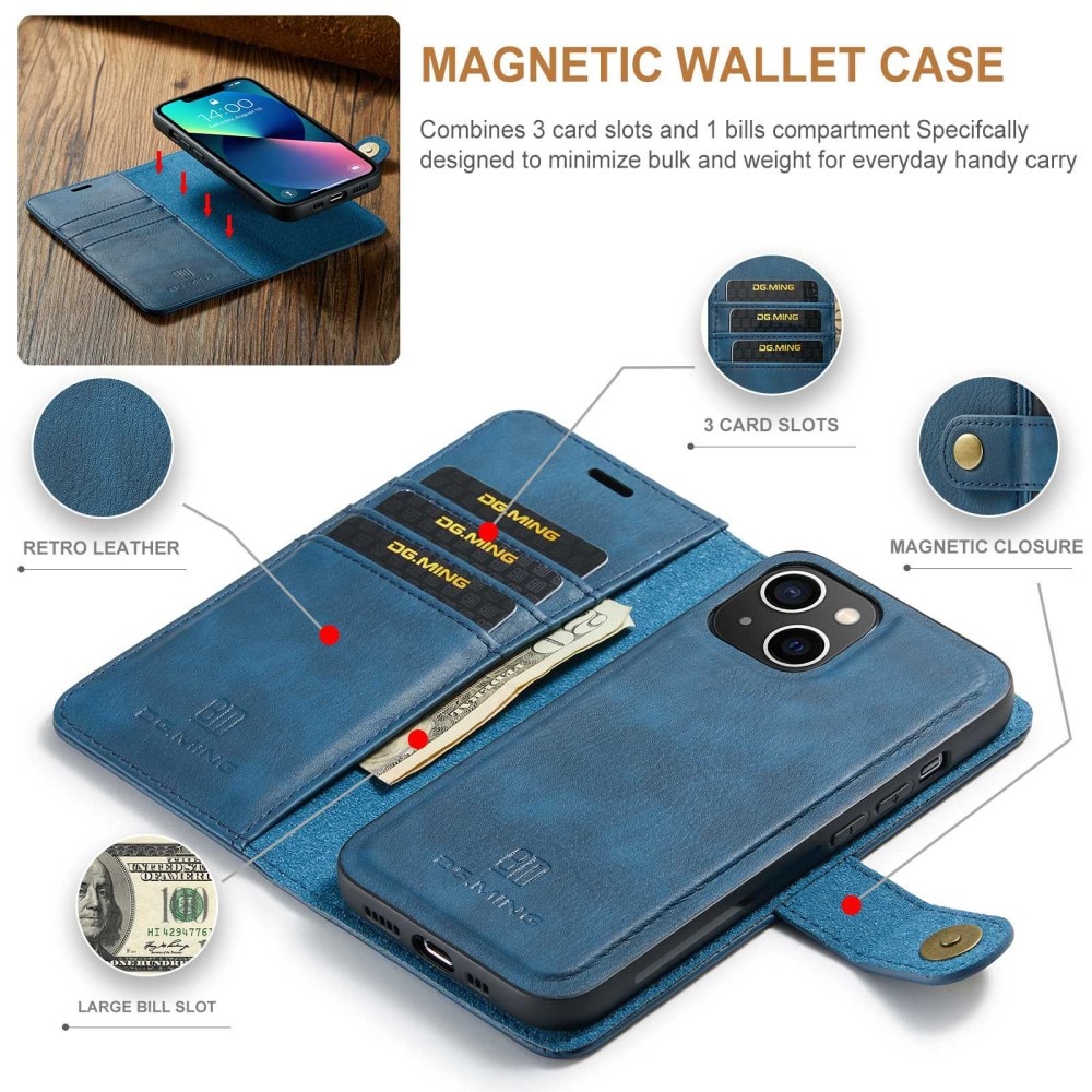 Étui portefeuille Magnet Wallet iPhone 15, Blue