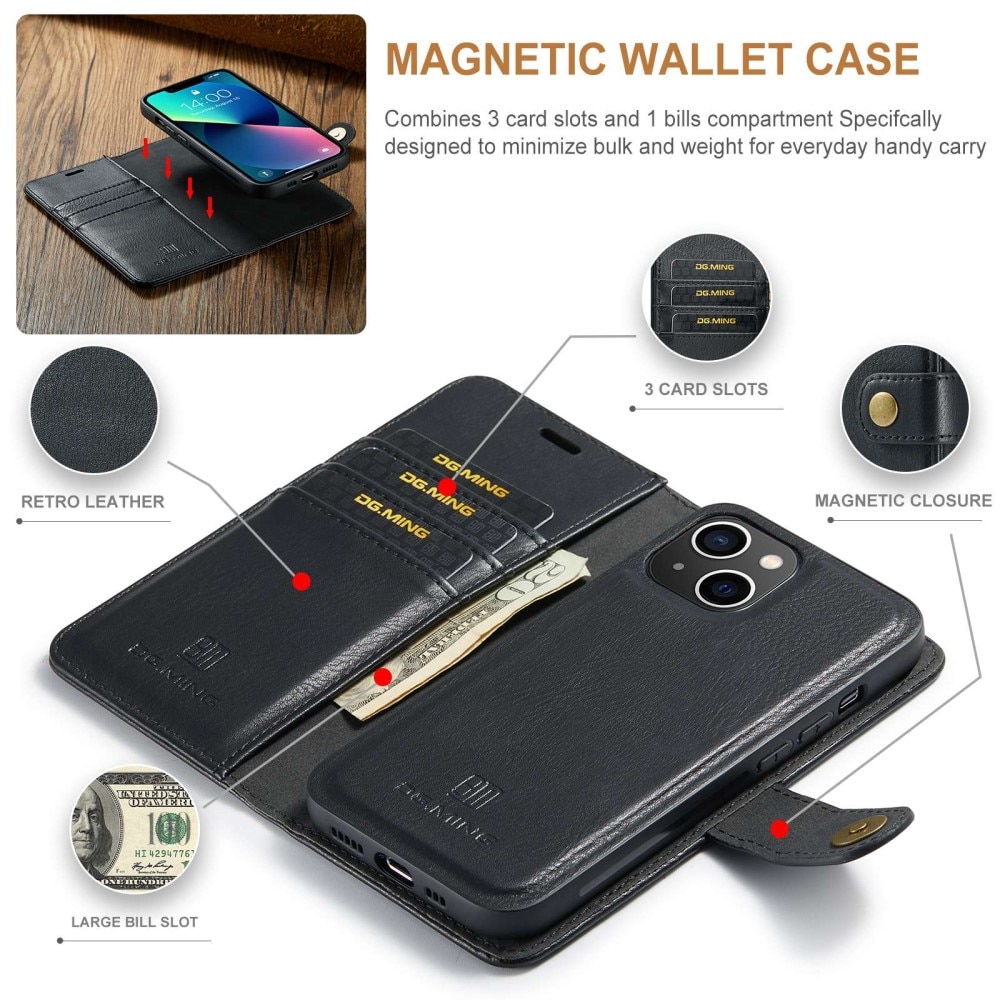 Étui portefeuille Magnet Wallet iPhone 15 Plus, Black