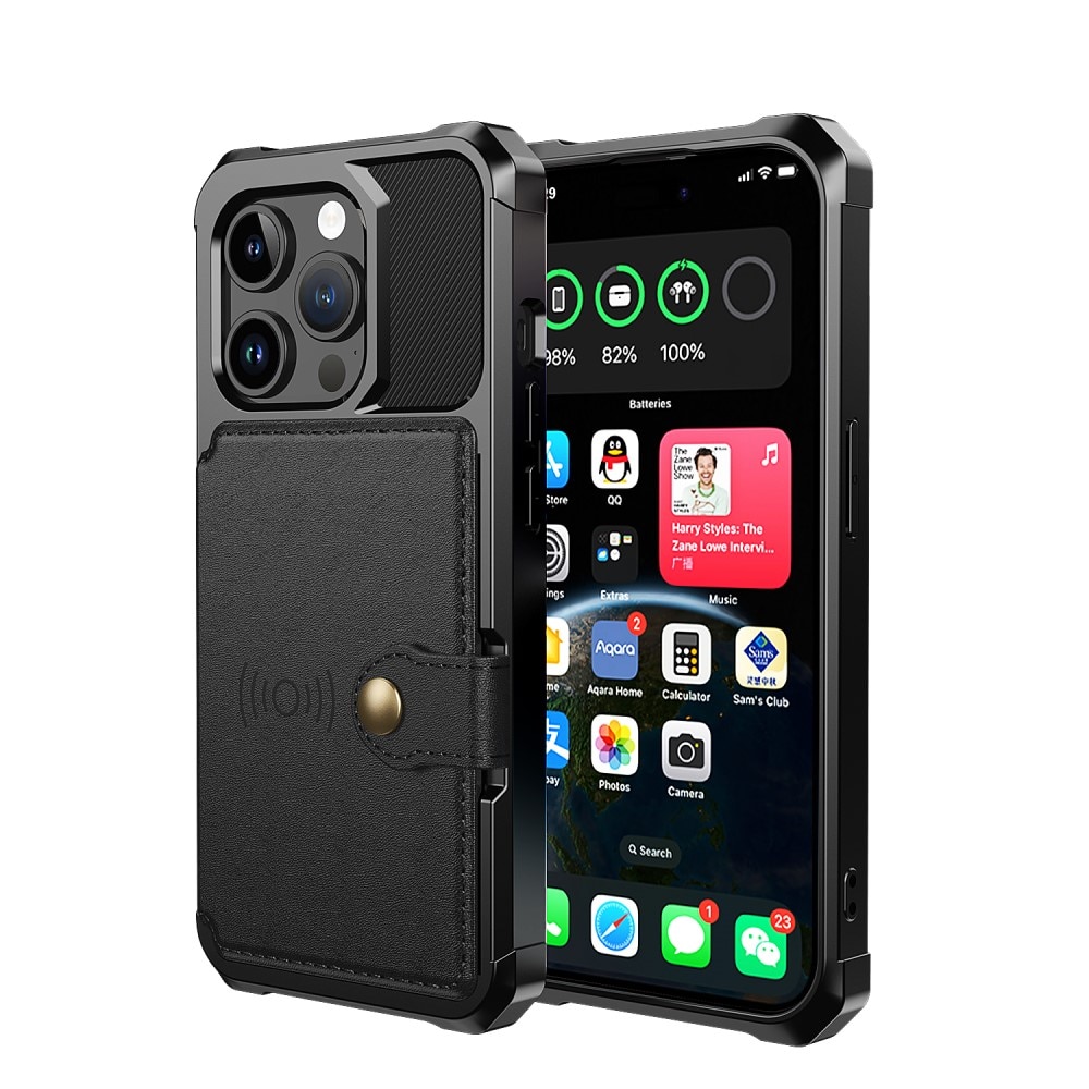 Coque porte-cartes Tough Multi-slot iPhone 15 Pro, noir