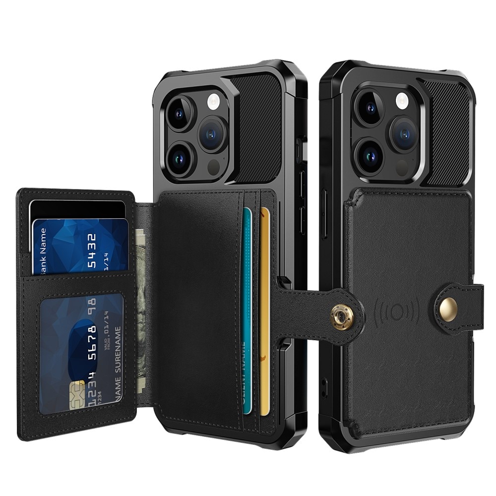 Coque porte-cartes Tough Multi-slot iPhone 15 Pro, noir