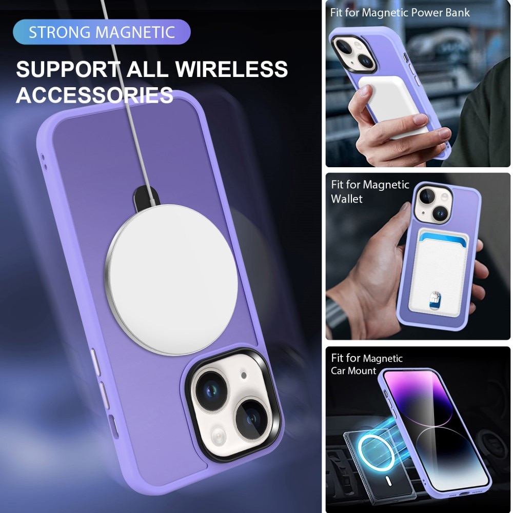 Coque hybride MagSafe Ring iPhone 15, Violet