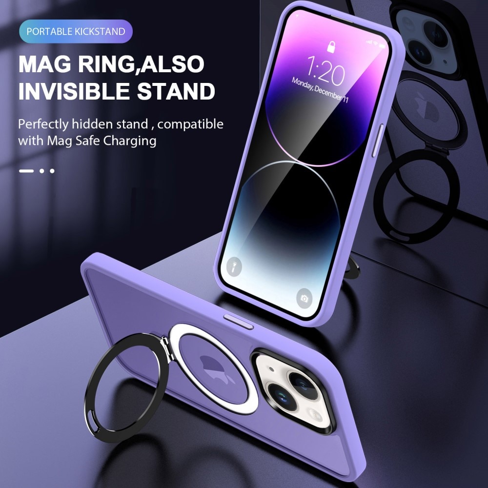 Coque hybride MagSafe Ring iPhone 15, Violet