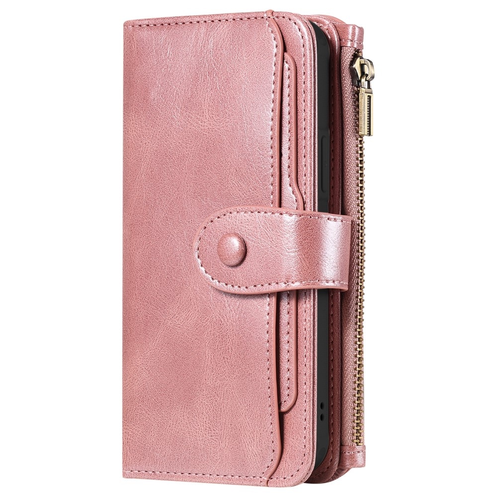 Magnet Leather Multi Wallet iPhone 15 Pro, rose