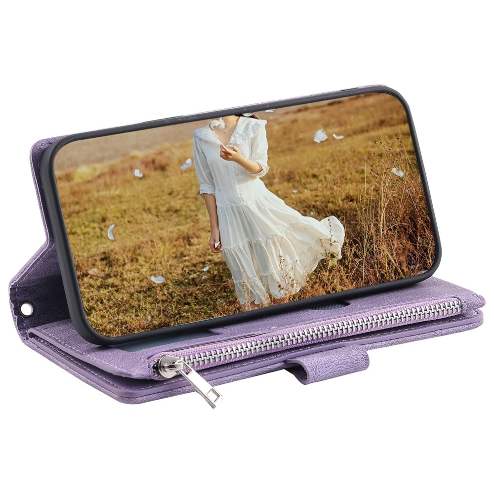 Étui portefeuille matelassée pour Samsung Galaxy S24, Violet