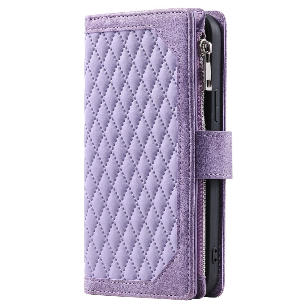 Étui portefeuille matelassée pour Samsung Galaxy S24, Violet