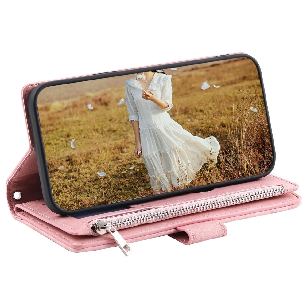 Étui portefeuille matelassée pour Samsung Galaxy S24, Rose