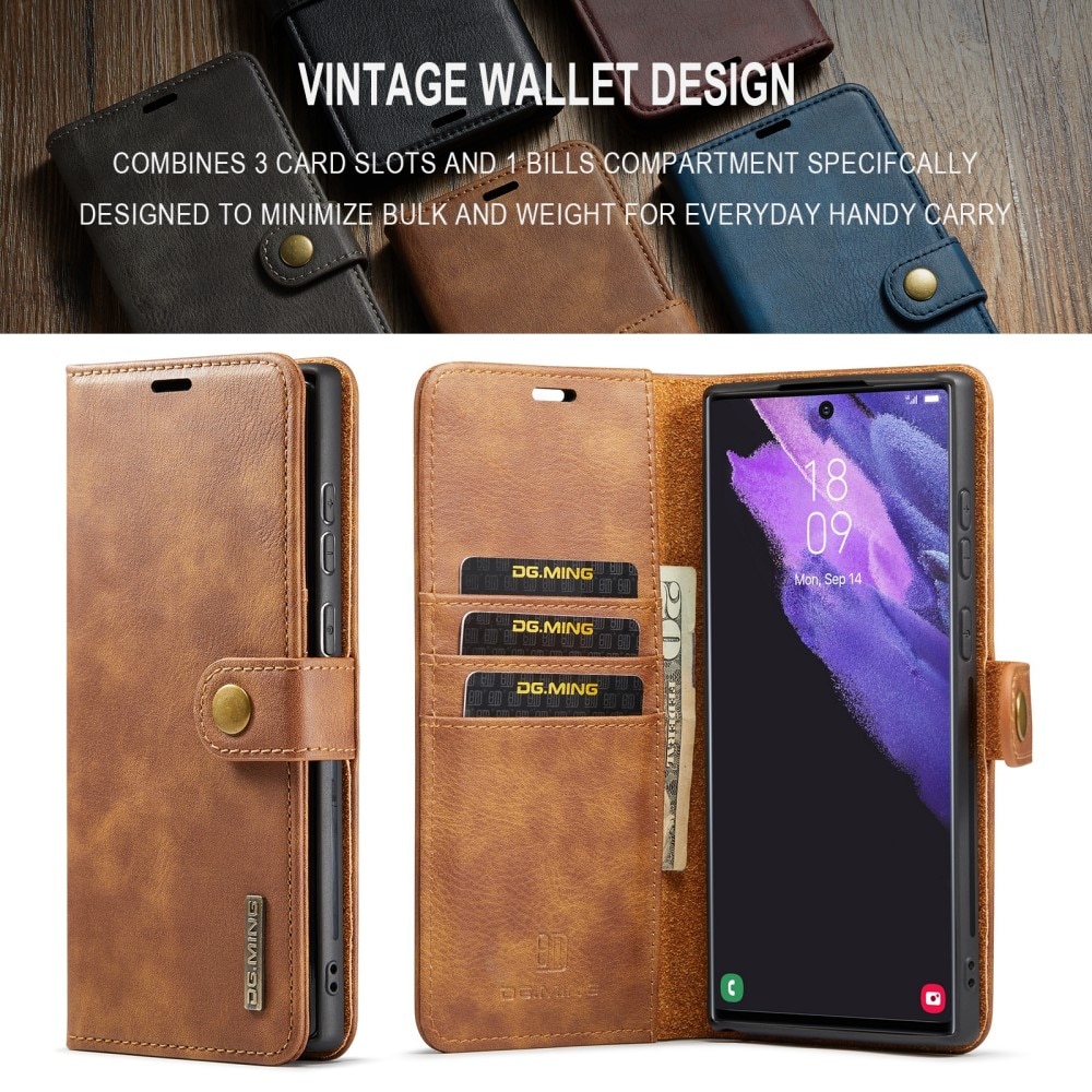 Étui portefeuille Magnet Wallet Samsung Galaxy S24 Ultra, Cognac