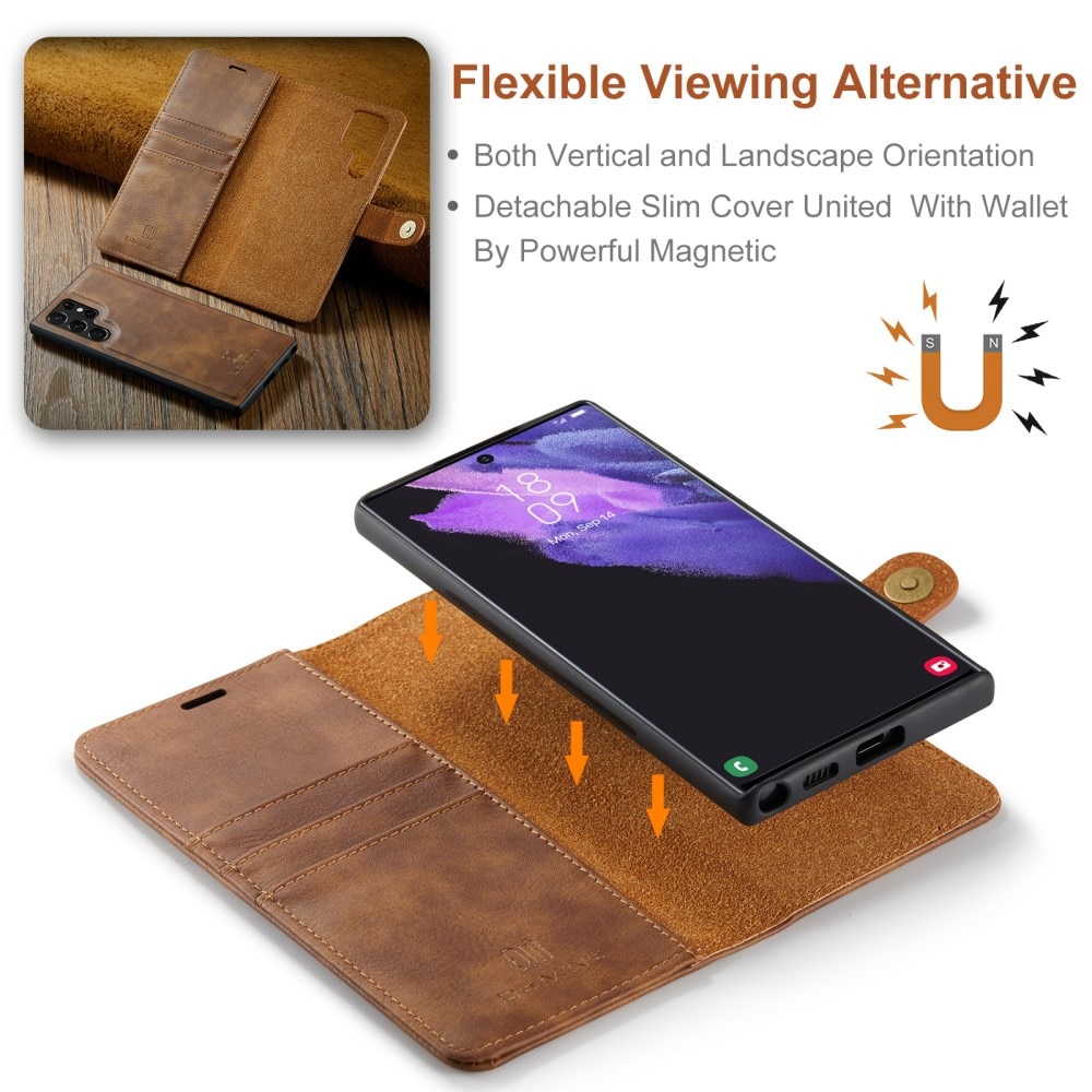 Étui portefeuille Magnet Wallet Samsung Galaxy S24 Ultra, Cognac