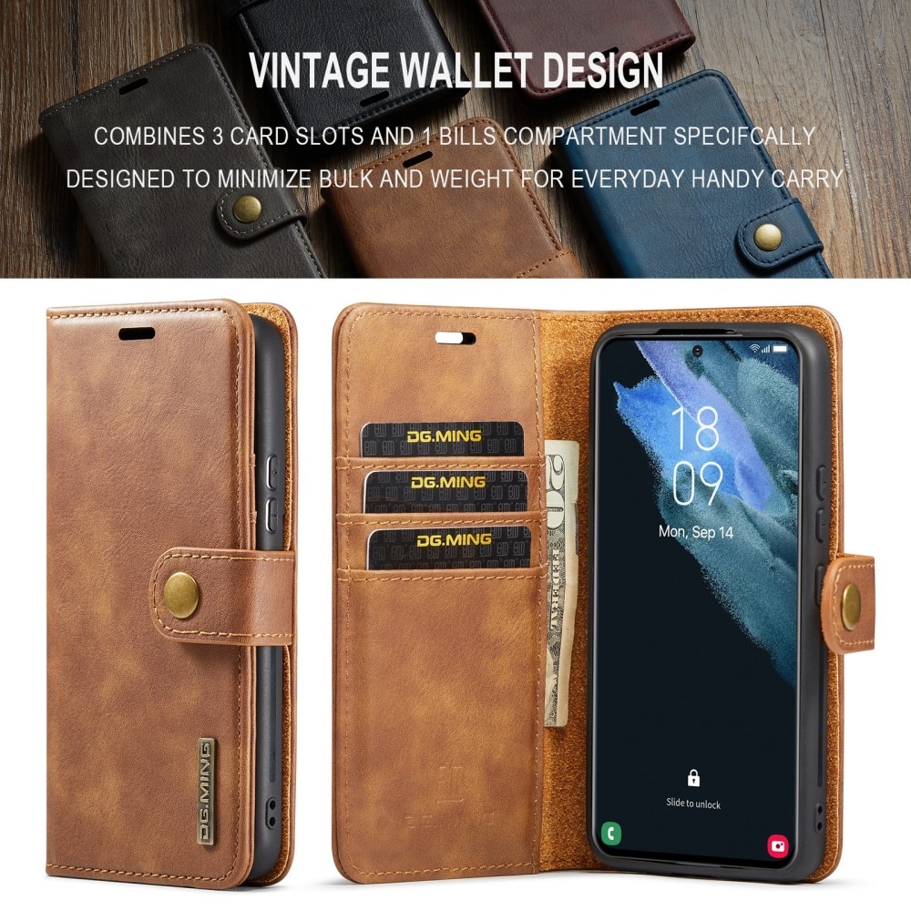 Étui portefeuille Magnet Wallet Samsung Galaxy S24 Plus, Cognac