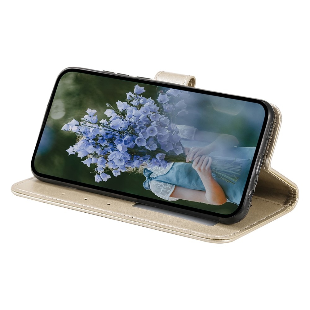 Étui en cuir Mandala Samsung Galaxy A55, or