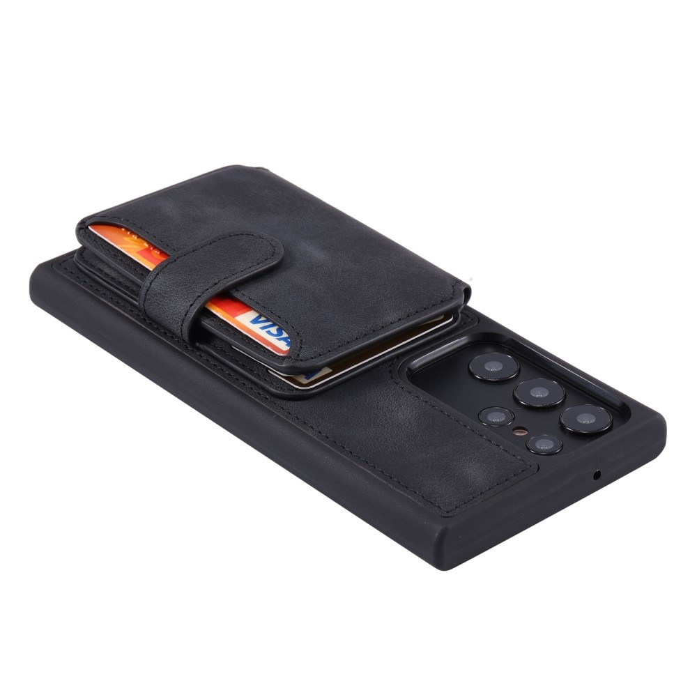 Coque porte-cartes Multi-slot anti-RFID Samsung Galaxy S24 Ultra, noir