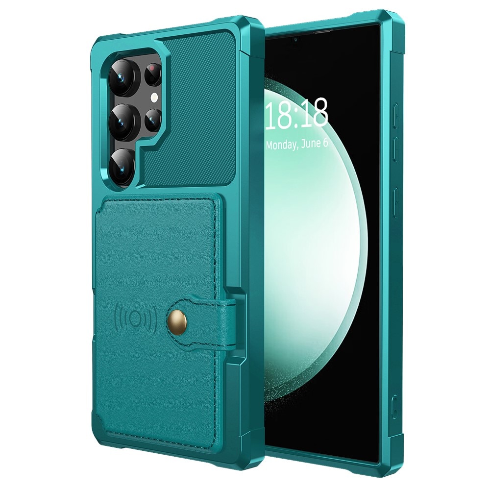 Coque porte-cartes Tough Multi-slot Samsung Galaxy S24 Ultra, vert