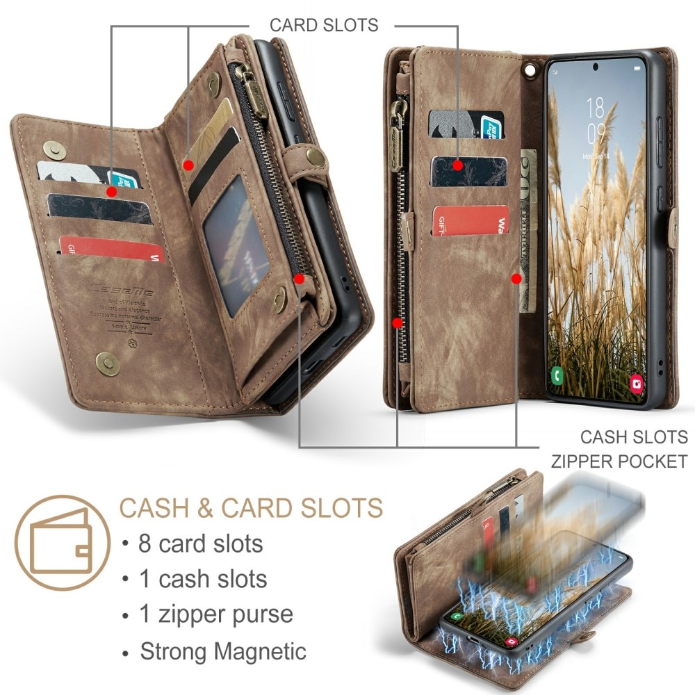 Étui portefeuille multi-cartes Samsung Galaxy S24, marron