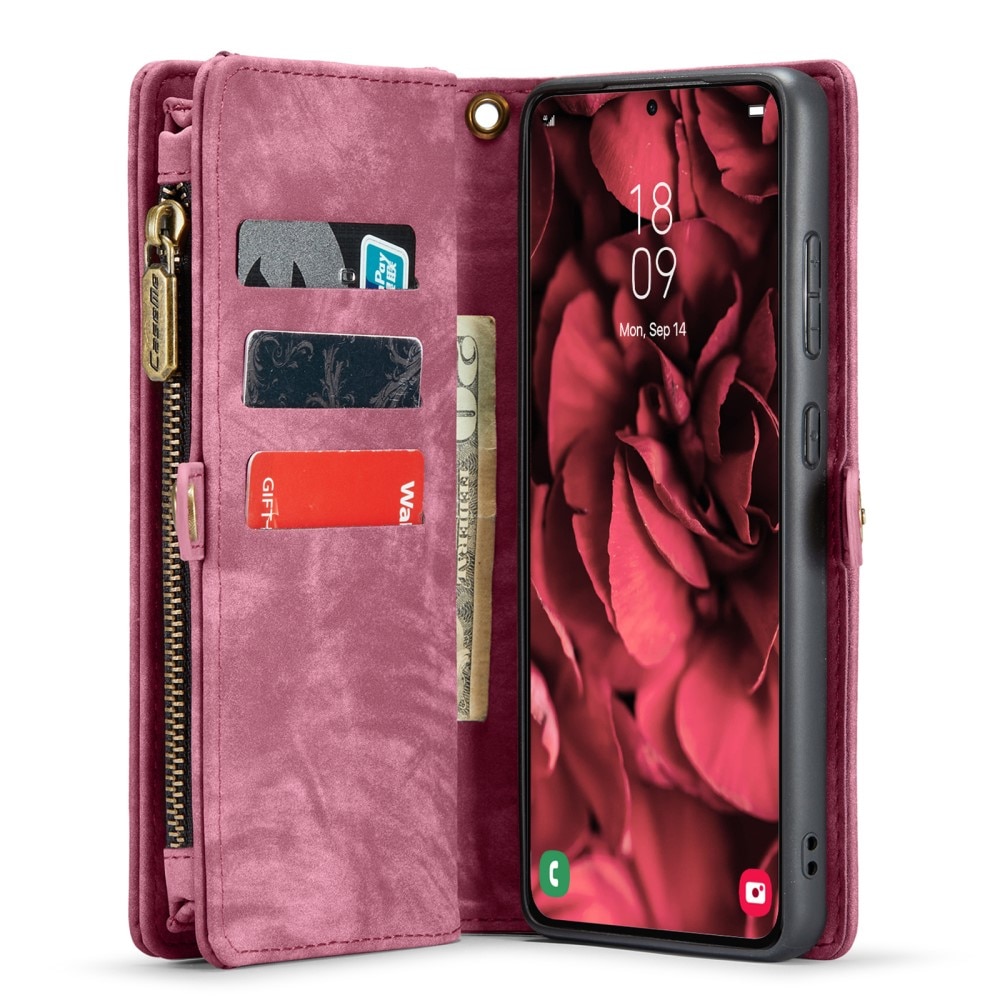 Étui portefeuille multi-cartes Samsung Galaxy S24 Plus, rouge