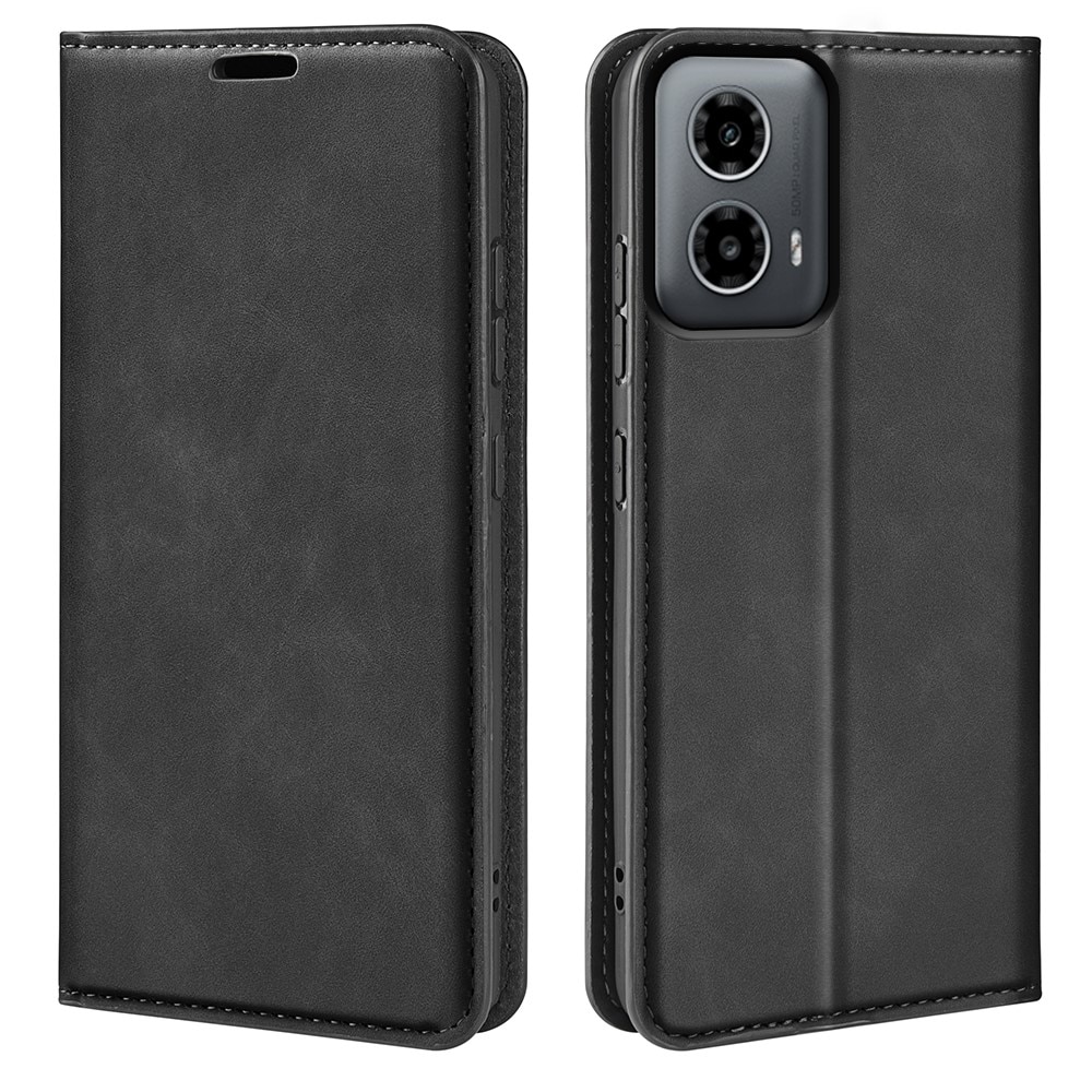 Coque portefeuille mince Motorola Moto G34, Noir