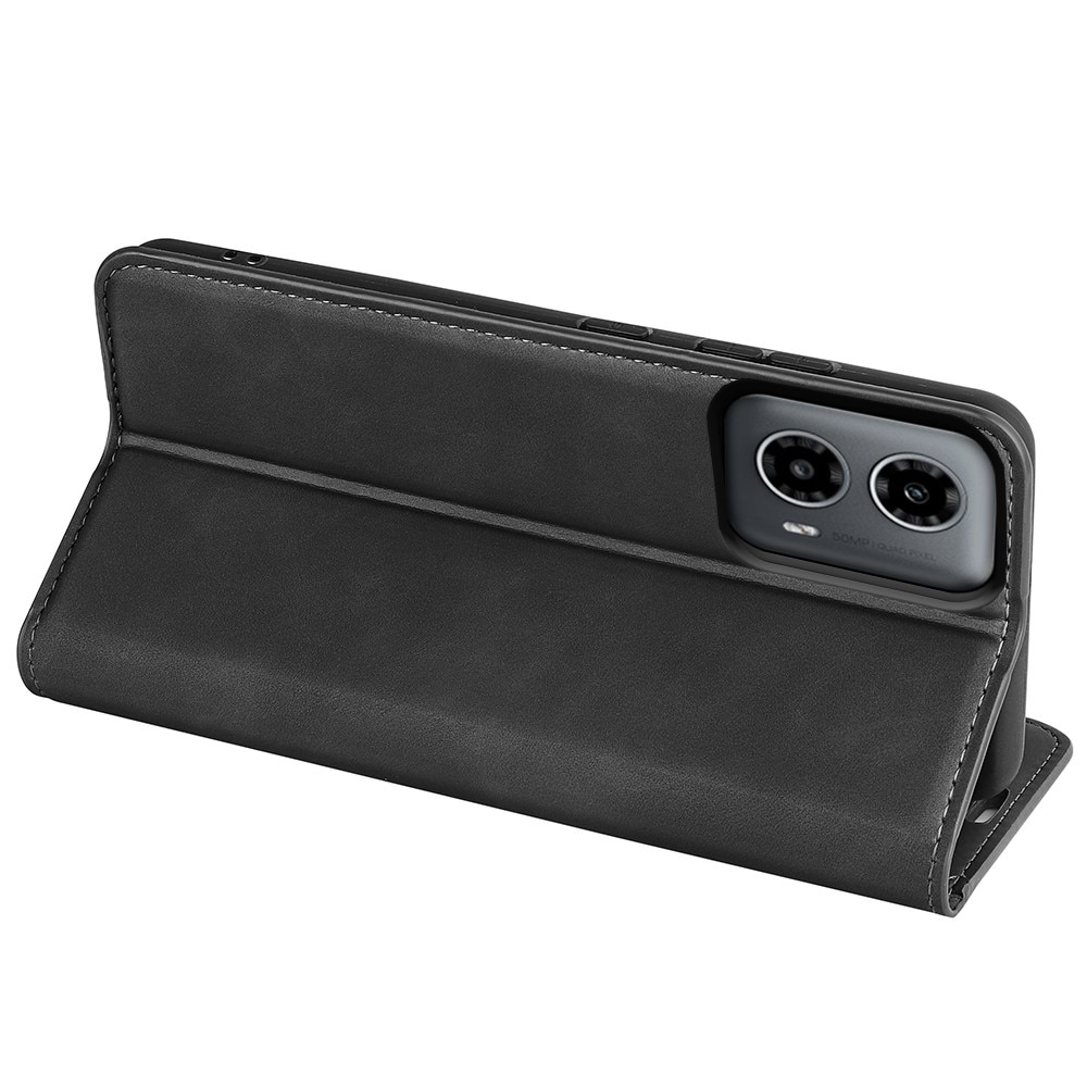 Coque portefeuille mince Motorola Moto G34, Noir