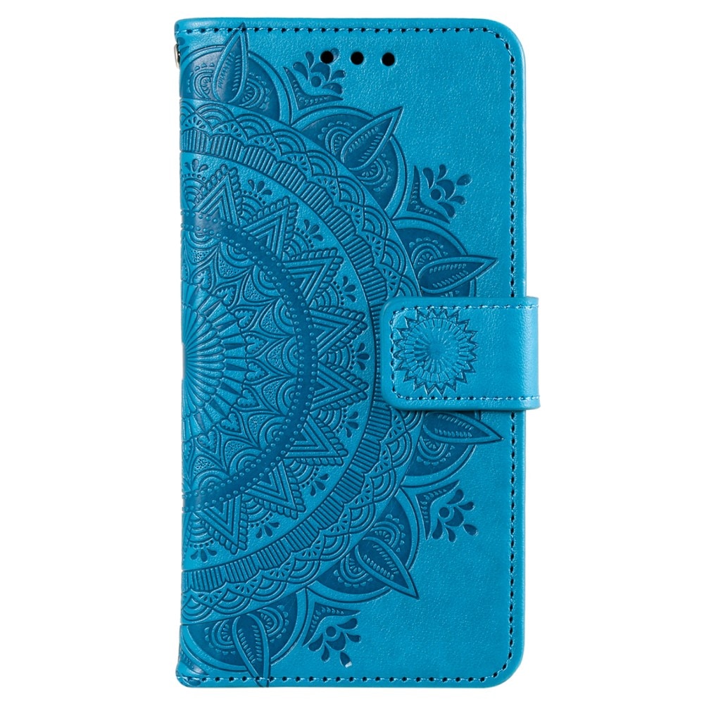 Étui en cuir Mandala Sony Xperia 10 VI, bleu