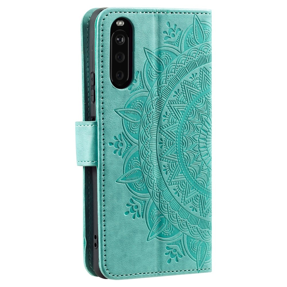 Étui en cuir Mandala Sony Xperia 10 VI, vert