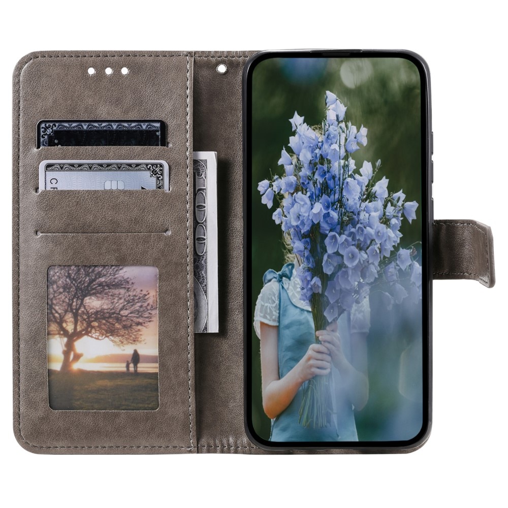 Étui en cuir Mandala Sony Xperia 10 VI, gris