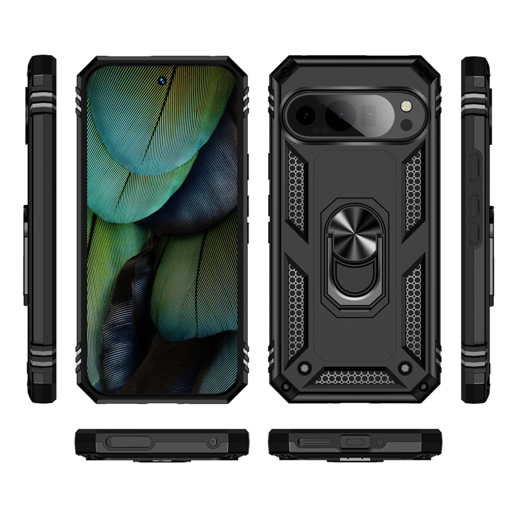 Coque hybride Tech Ring Google Pixel 9, noir