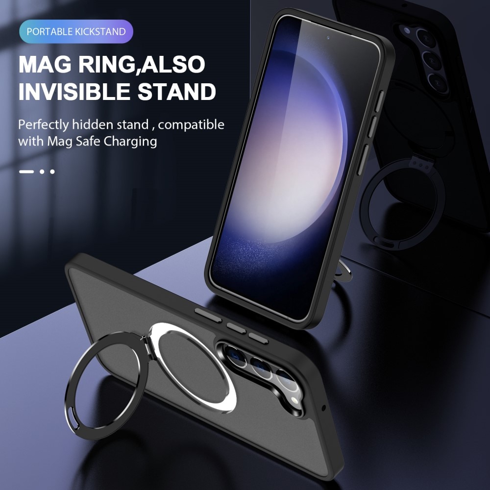 Coque hybride MagSafe Ring Samsung Galaxy S24 Plus, noir