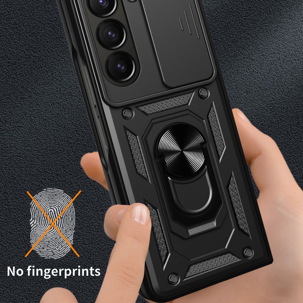 Coque Hybride Ring avec Protège Caméra Samsung Galaxy Z Fold 6, noir