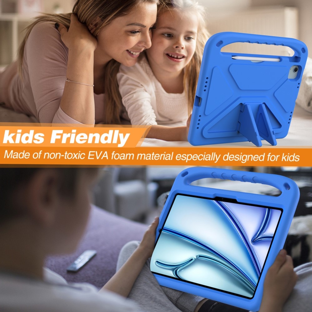 Coque EVA avec poignée pour enfants pour iPad Air 11 6th Gen (2024), bleu