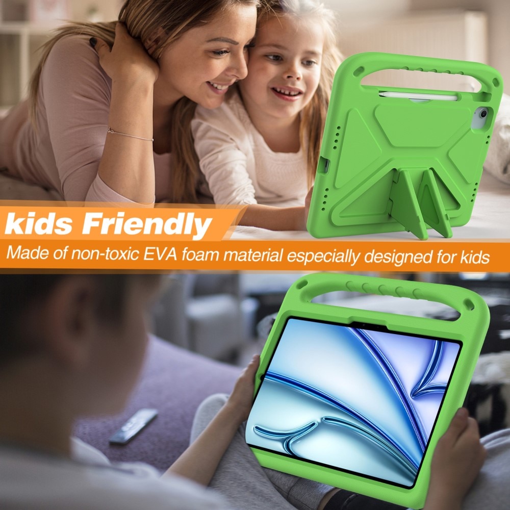 Coque EVA avec poignée pour enfants pour iPad Air 11 6th Gen (2024), vert