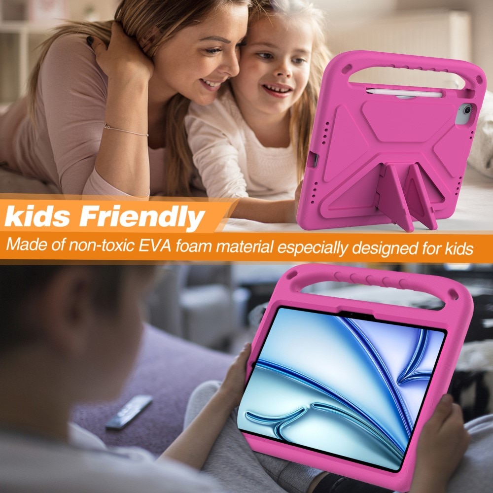 Coque EVA avec poignée pour enfants pour Apple iPad Air 11 7th Gen (2025), rose