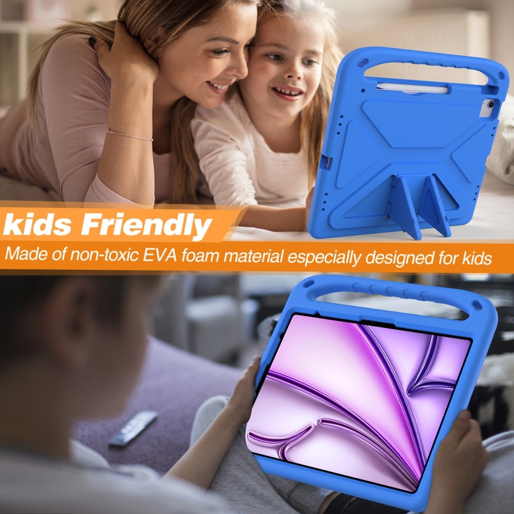 Coque EVA avec poignée pour enfants pour iPad Air 13 (2024), bleu