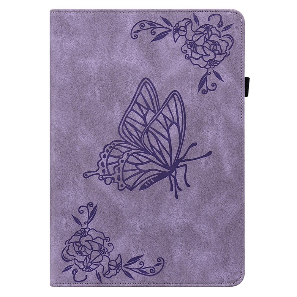 Étui en cuir avec papillons Lenovo Tab M10 5G, violet