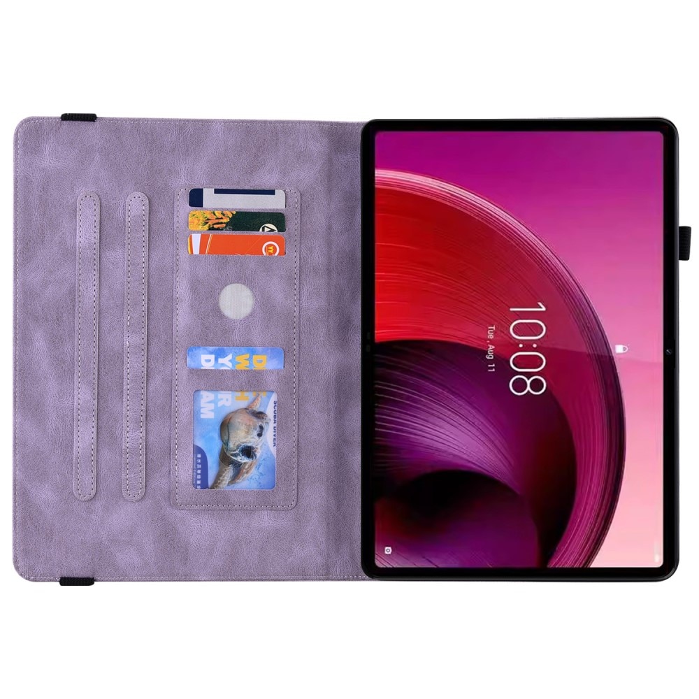 Étui en cuir avec papillons Lenovo Tab M10 5G, violet