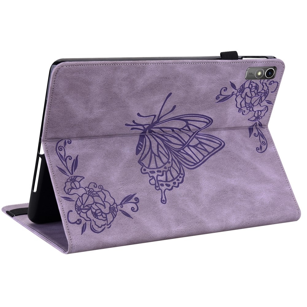 Étui en cuir avec papillons Lenovo Tab M10 5G, violet