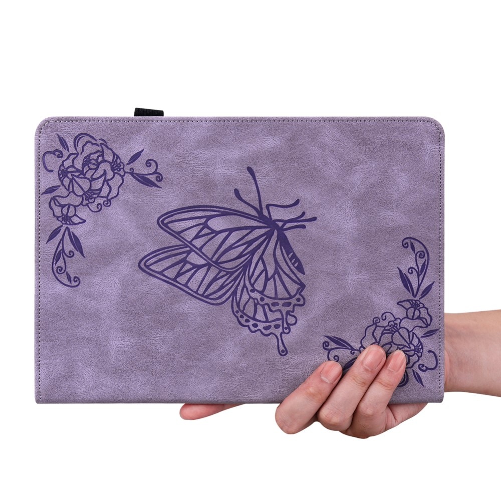 Étui en cuir avec papillons Lenovo Tab M10 5G, violet