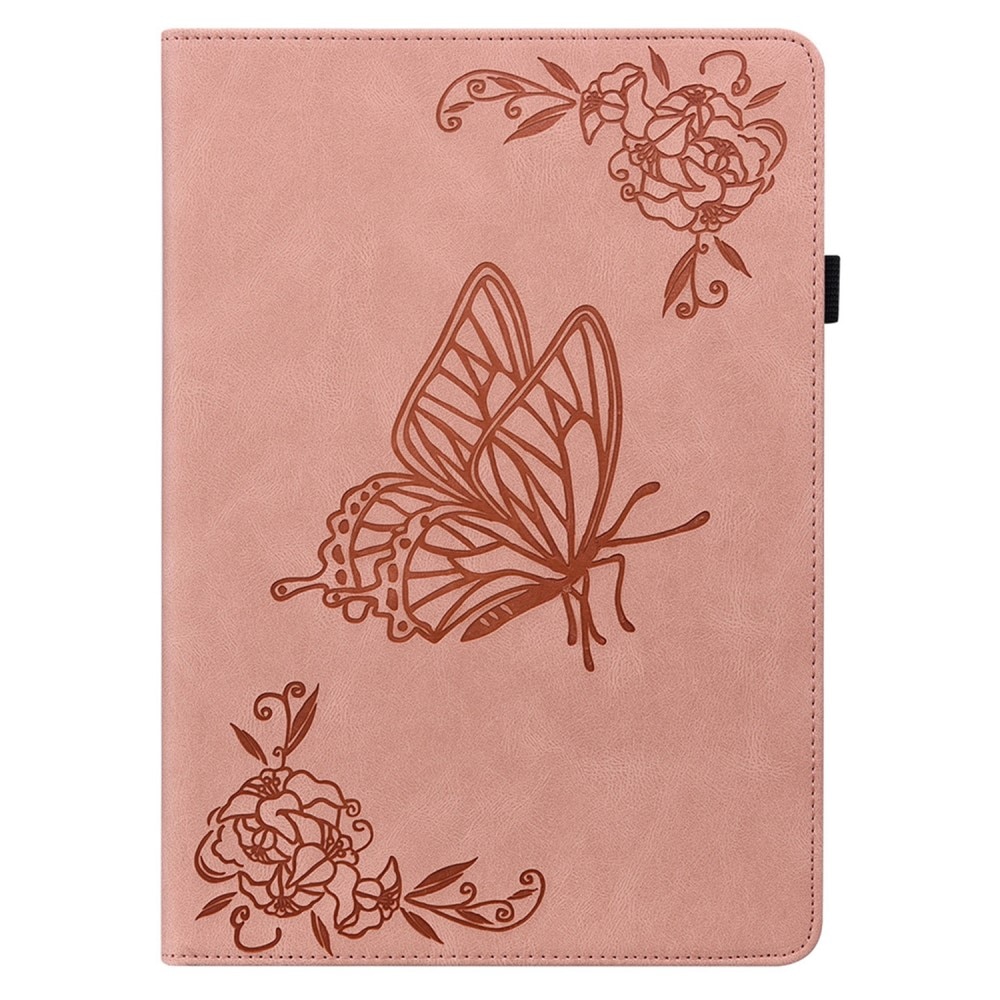 Étui en cuir avec papillons Lenovo Tab M10 5G, rose