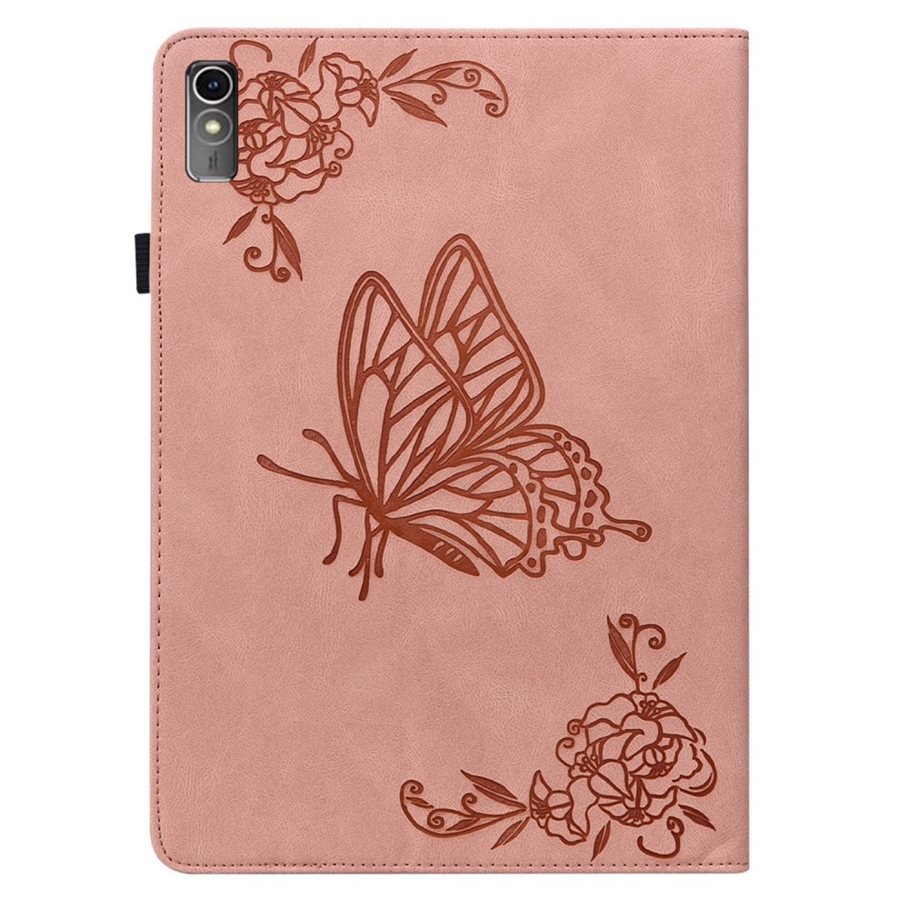 Étui en cuir avec papillons Lenovo Tab M10 5G, rose