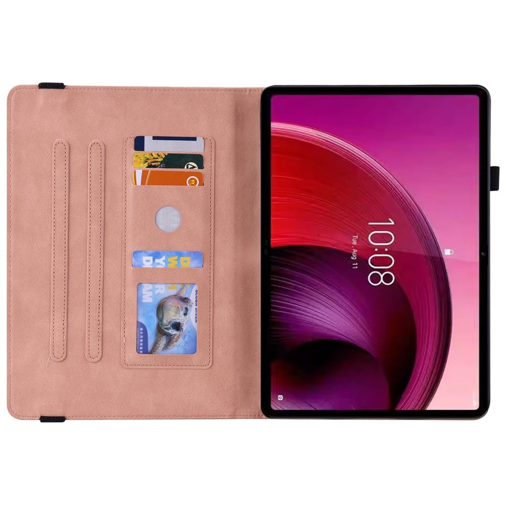 Étui en cuir avec papillons Lenovo Tab M10 5G, rose