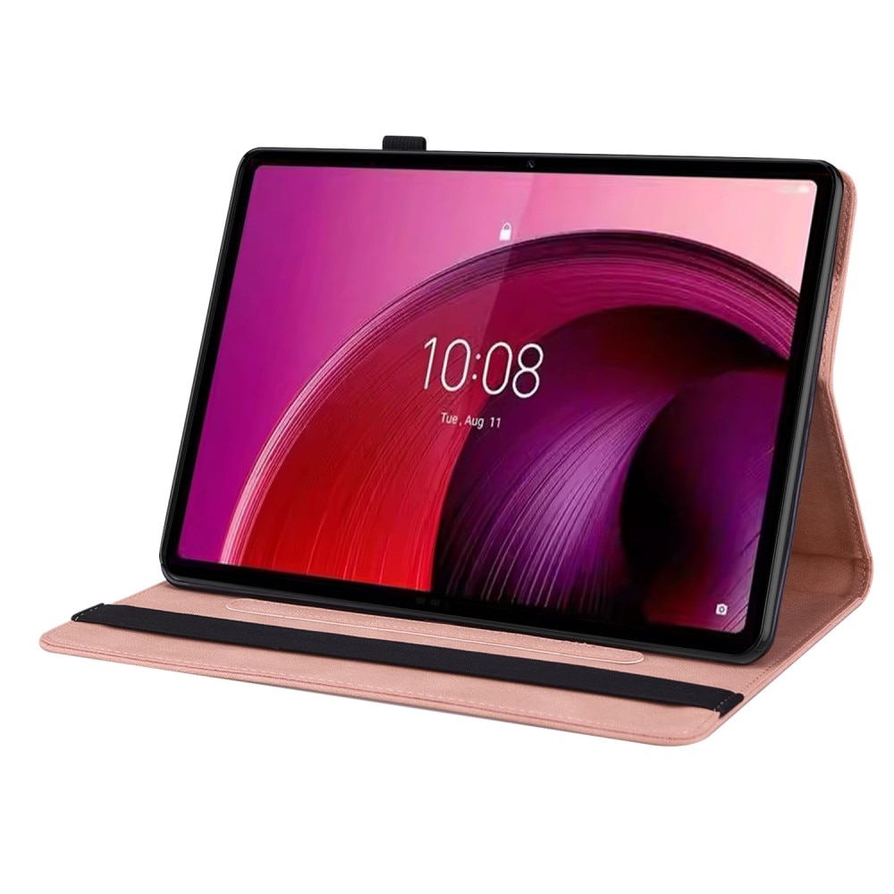 Étui en cuir avec papillons Lenovo Tab M10 5G, rose