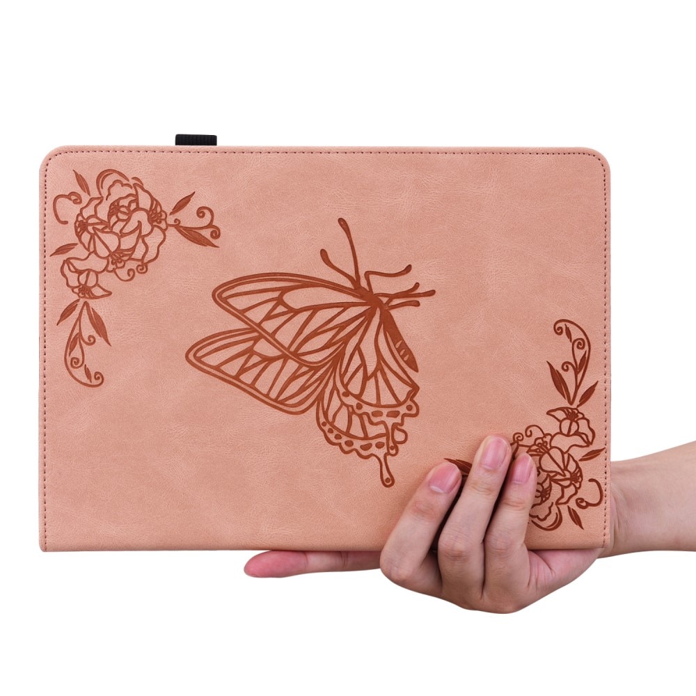 Étui en cuir avec papillons Lenovo Tab M10 5G, rose