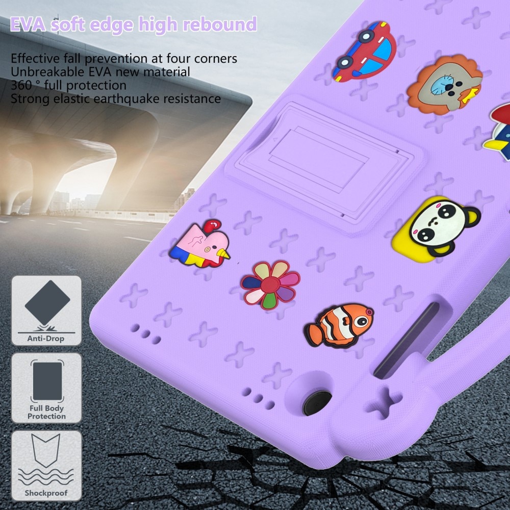 Kickstand Coque antichoc pour enfants Samsung Galaxy Tab A9 Plus, violet