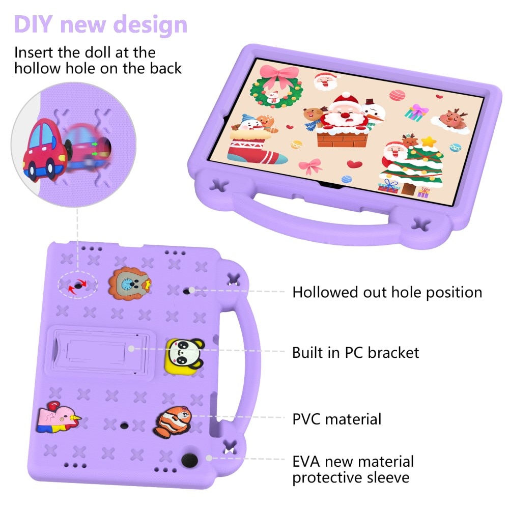 Kickstand Coque antichoc pour enfants Samsung Galaxy Tab A9 Plus, violet