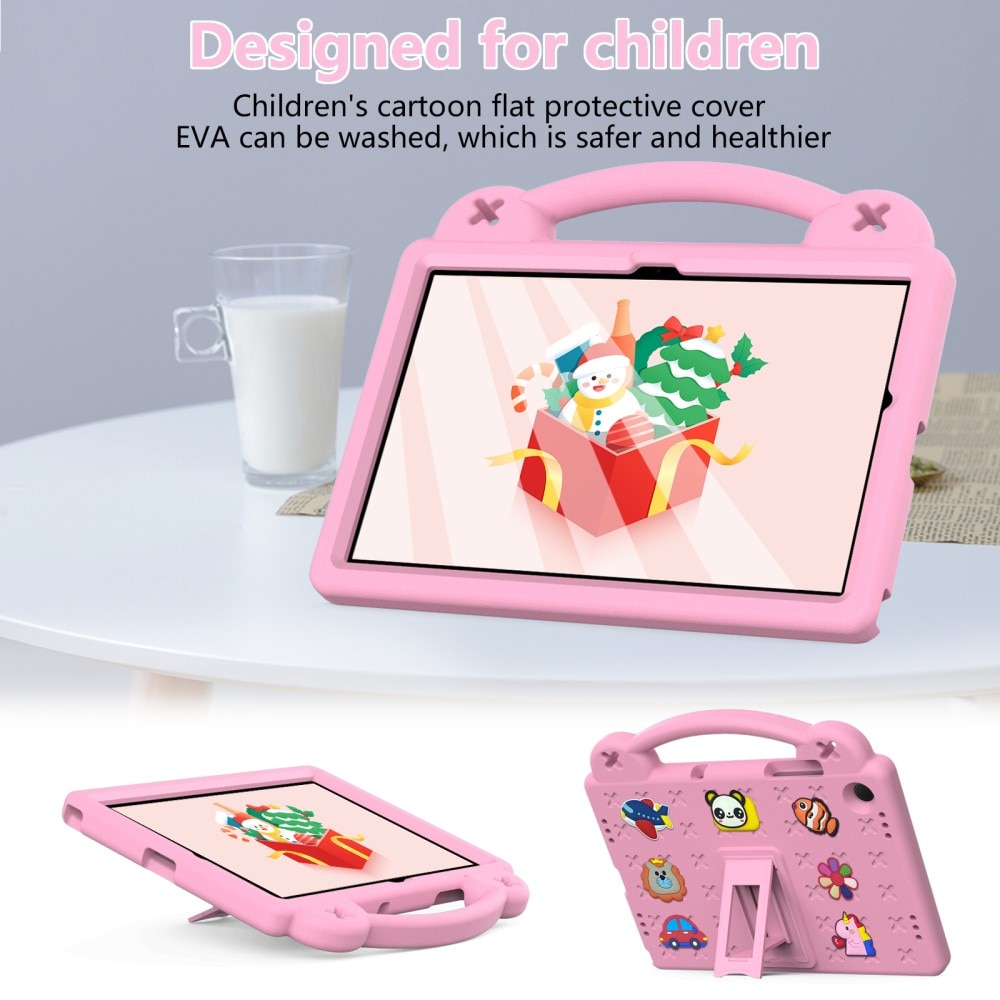 Kickstand Coque antichoc pour enfants Samsung Galaxy Tab A9 Plus, rose