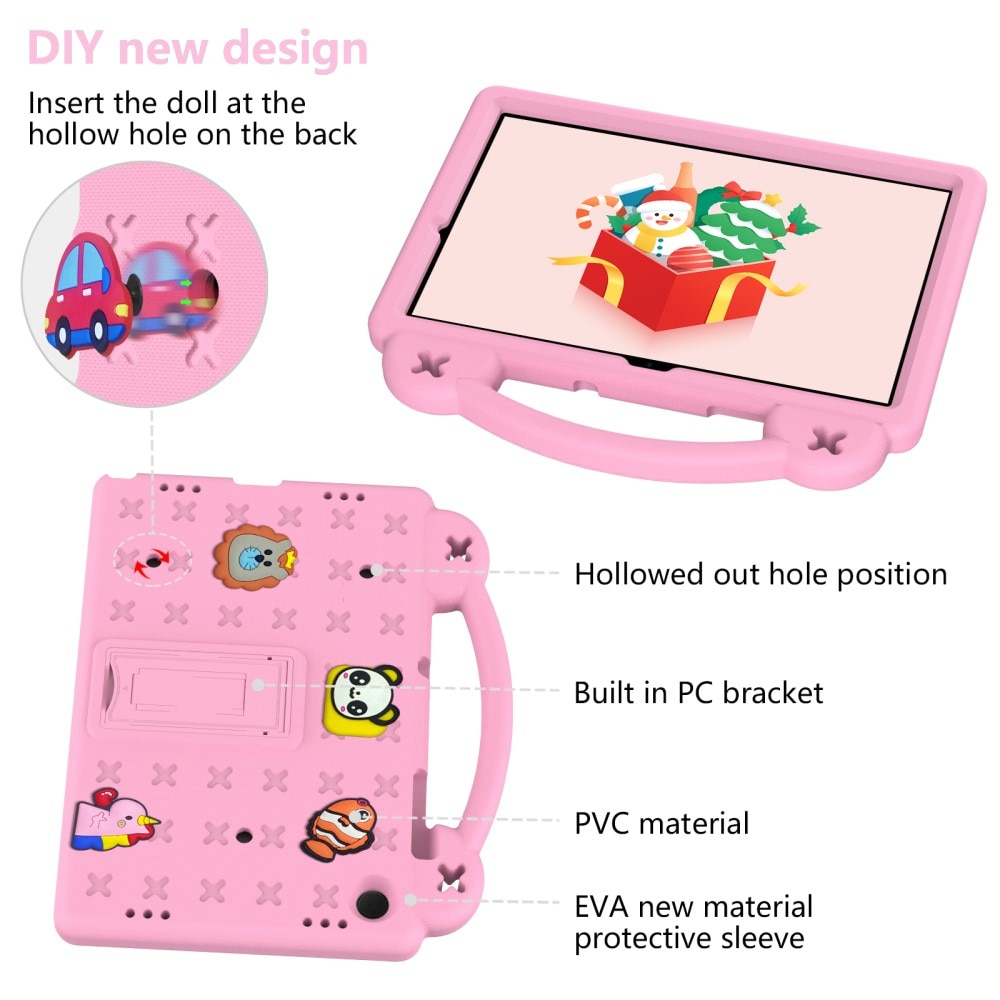 Kickstand Coque antichoc pour enfants Samsung Galaxy Tab A9 Plus, rose