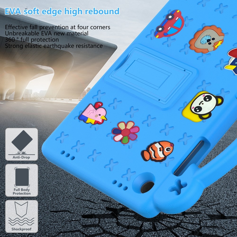 Kickstand Coque antichoc pour enfants Samsung Galaxy Tab A9 Plus, bleu