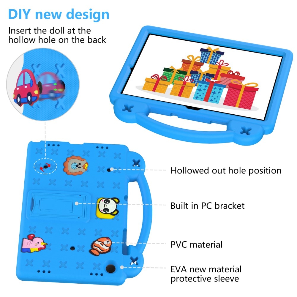 Kickstand Coque antichoc pour enfants Samsung Galaxy Tab A9 Plus, bleu