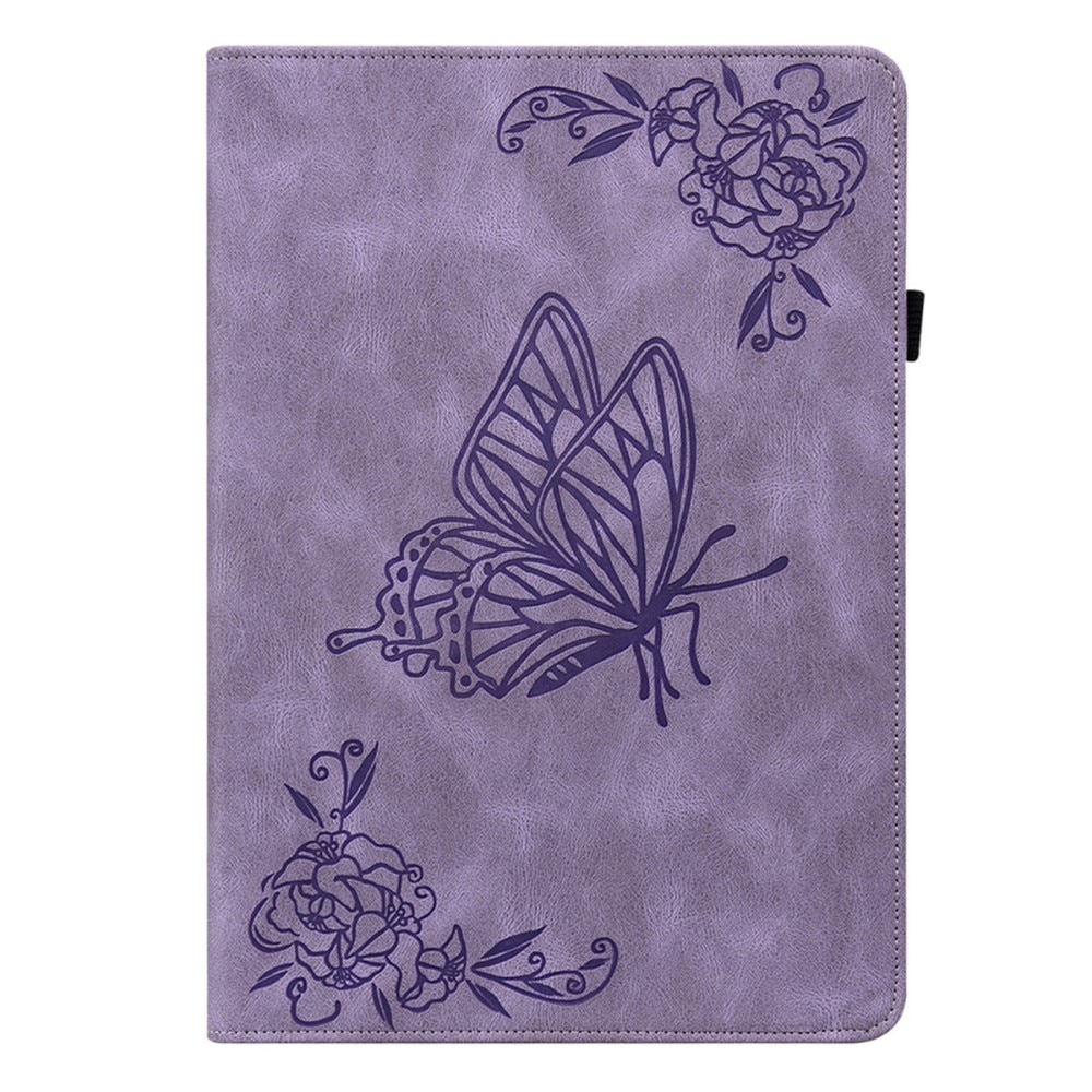 Étui en cuir avec papillons iPad Air 11 6th Gen (2024), violet