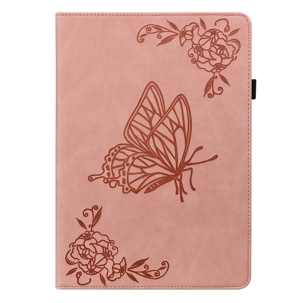 Étui en cuir avec papillons iPad Air 11 6th Gen (2024), rose