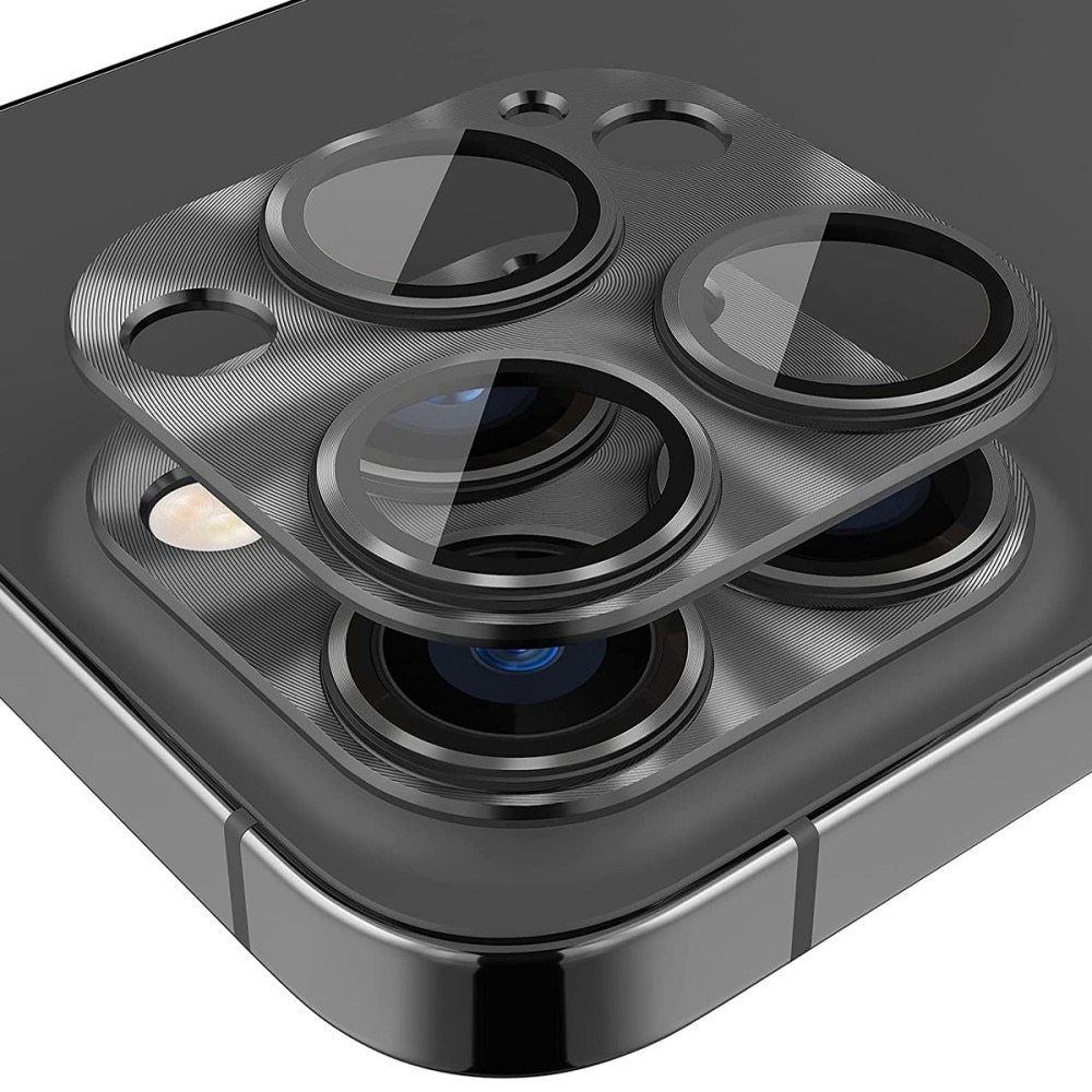 Caméra Protecteur Verre trempé Aluminium iPhone 14 Pro Max, noir