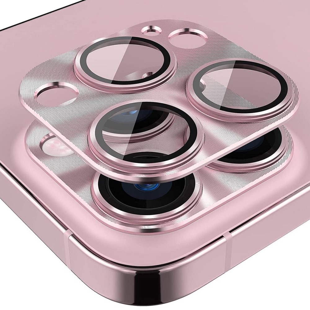 Caméra Protecteur Verre trempé Aluminium iPhone 14 Pro Max, rose