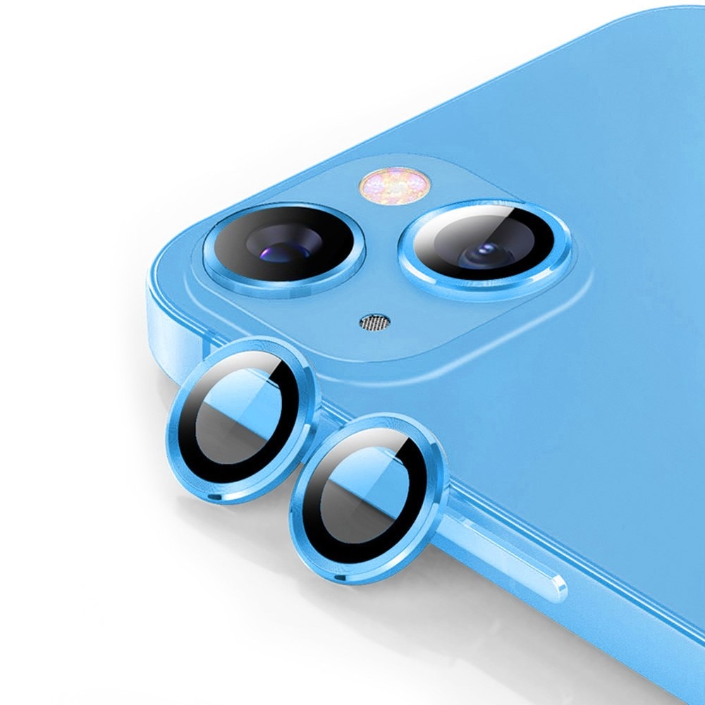 Protecteur d'objectif aluminium verre trempé iPhone 14 Plus, bleu